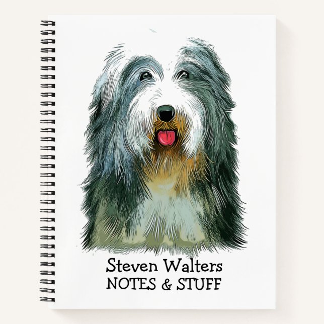 Back to school Bearded Collie notebook (Front)