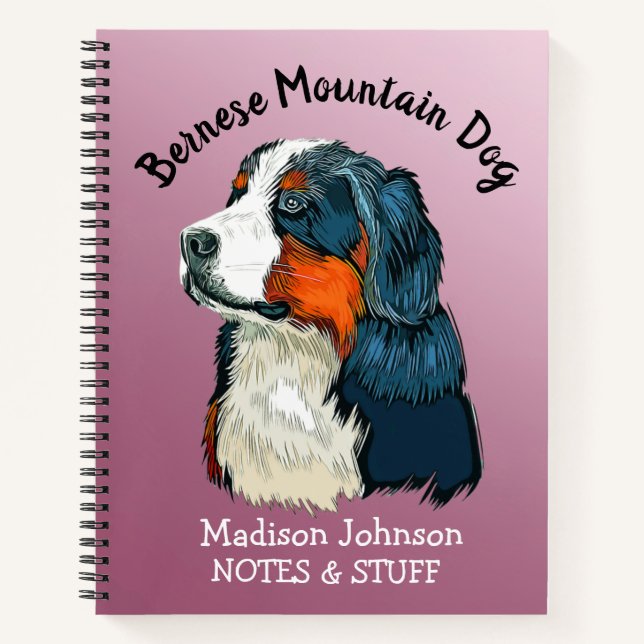Back to school Bernese Mountain Dog notebook (Front)