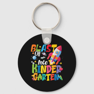 Back To School Blast Off Into Kindergarten Cute Bo Key Ring
