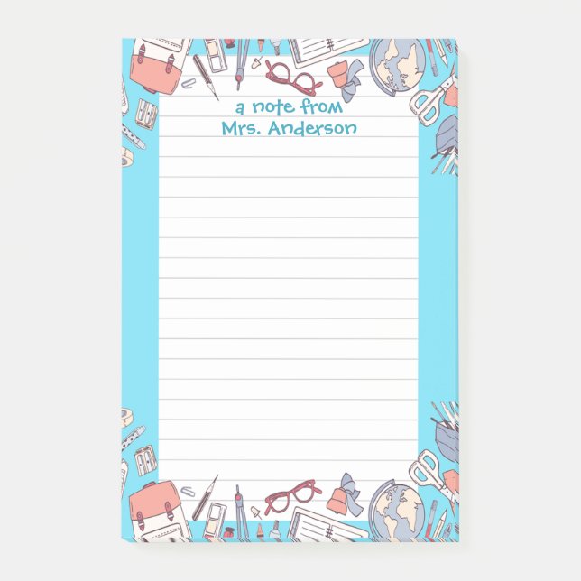 Back to School Blue Post-it Notes (Front)