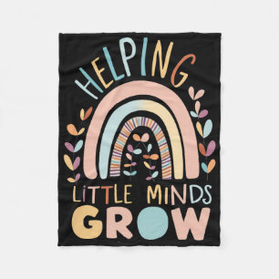 Back-to-school Boho Helping Little Minds Grow Teac Fleece Blanket