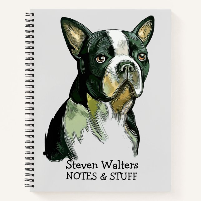 Back to school Boston Terrier notebook (Front)