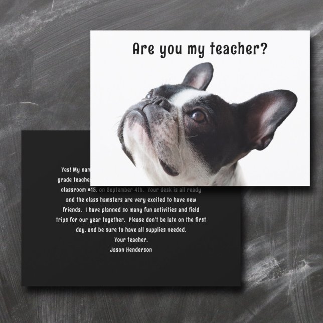 Back to School Boston Terrier Welcome Cards (Creator Uploaded)
