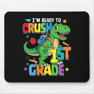 Back To School Boy Dinosaur I'm Ready To Crush Fir Mouse Pad