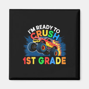 Back To School Boys First Day Of 1st Grade Monster Magnet