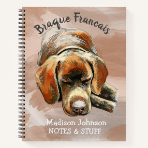 Back to school Braque Francais Spaniel notebook