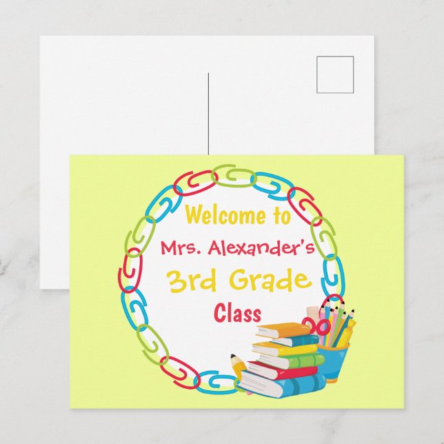 Back to School Bright Postcard (Front/Back)