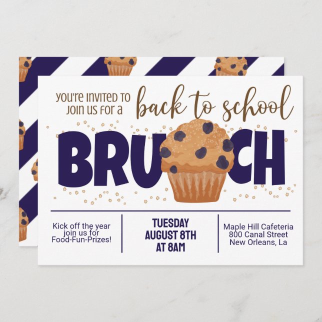 Back to School Brunch Invitation (Front/Back)