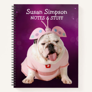 Back to school Bulldog in a costume Notebook