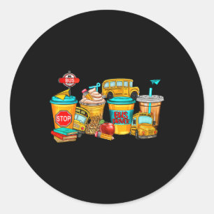 Back To School Bus Driver Coffee Cups Classic Round Sticker