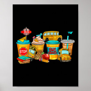 Back To School Bus Driver Coffee Cups Poster
