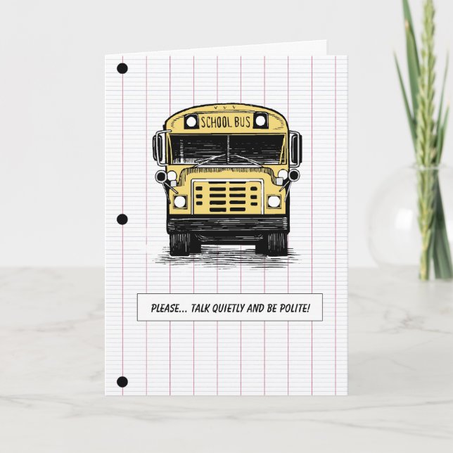 Back to School - Bus - Humour - Any Age Card (Front)