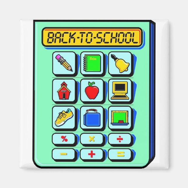 Back To School Calculator Magnet (Front)