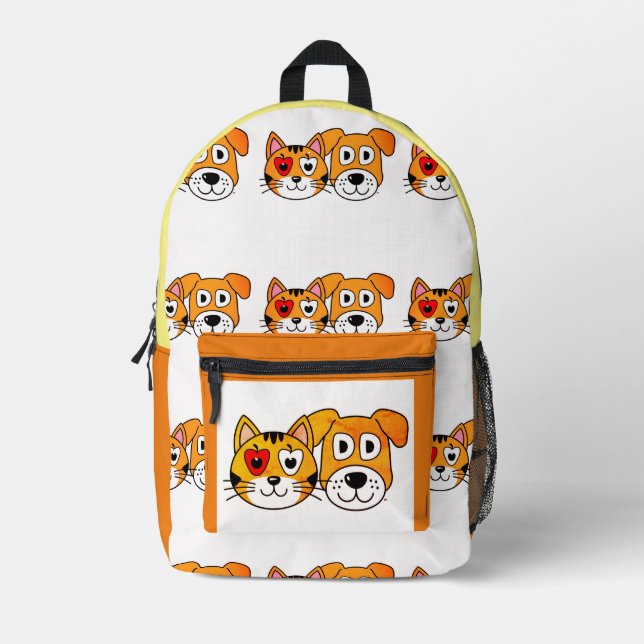    Back to school cartoon Print Cut Sew Backpack (Front)