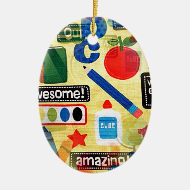 back to school ceramic tree decoration (Front)