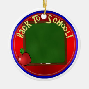 Back To School Chalk Board - Add Message Ceramic Ornament