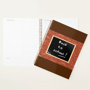 Back To School Chalkboard Spiral Planner