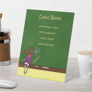 Back to School Chalkboard with Girl Pedestal Sign