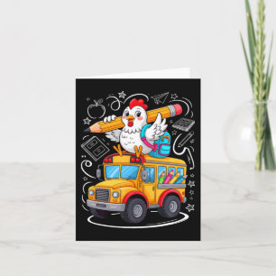 Back To School Chicken School Bus 100 Days Of Card