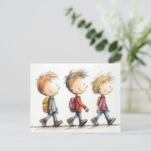 Back to School Children Holiday Postcard