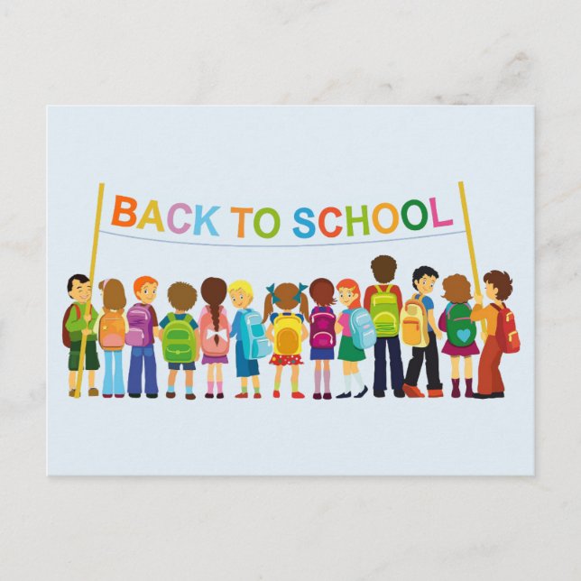 Back to school children postcard (Front)