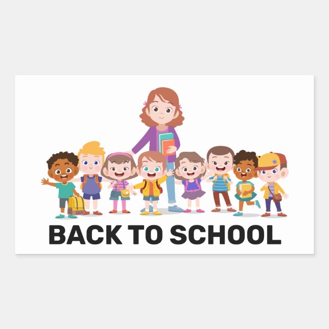 Back to School Children Rectangular Sticker (Front)