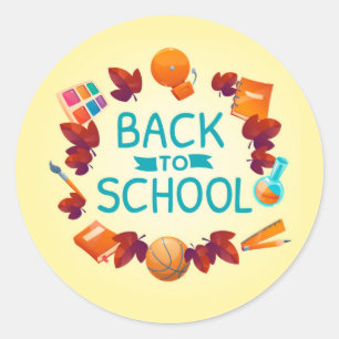 Back to School Classic Round Sticker