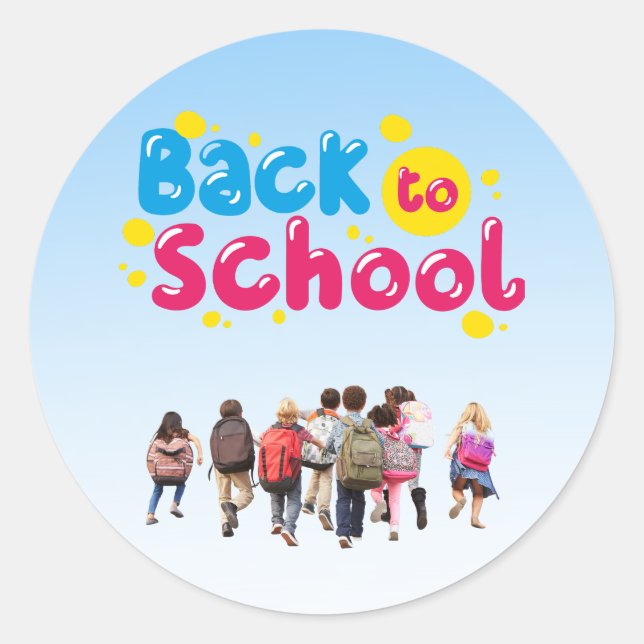 Back to School  Classic Round Sticker (Front)