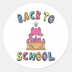 Back to school classic round sticker
