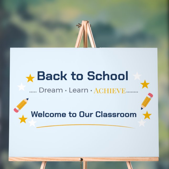 Back to School Classroom Sign | Acrylic Welcome Ar (Neutral)