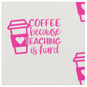 back to school coffee lover teacher cute fabric