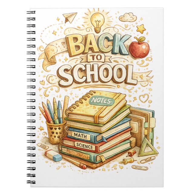 Back to School College Notebooks Cute School  (Front)