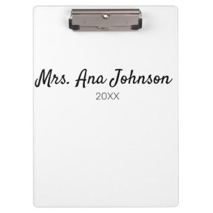 Back to school colour pencils add name class year clipboard