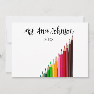 Back to school colour pencils add name class year invitation