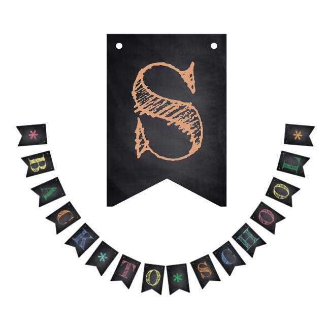 Back to School Coloured Chalkboard Decoration Bunting (Creator Uploaded)