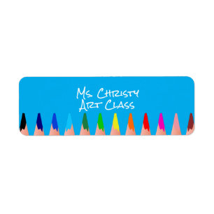 Back to School Coloured Pencils Return Address Label