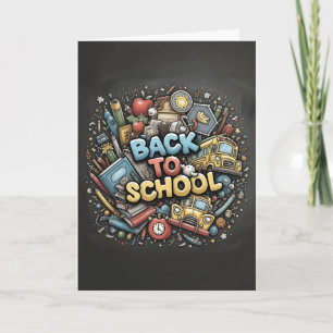Back To School – Colourful Chalkboard Design Card