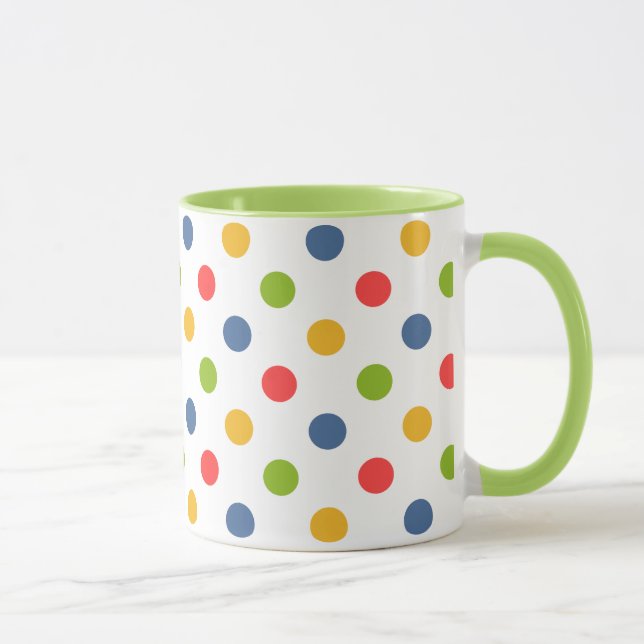 "Back To School" Colourful Dots Mug (Right)