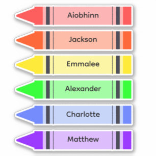 Back to School Colourful Multiple Name Stickers