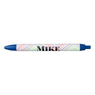 Back to school colourful stripes rainbow add name  black ink pen