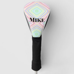 Back to school colourful stripes rainbow add name golf head cover