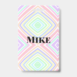 Back to school colourful stripes rainbow add name ID badge
