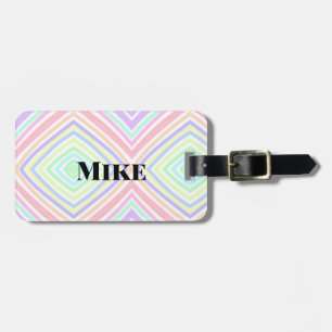 Back to school colourful stripes rainbow add name luggage tag
