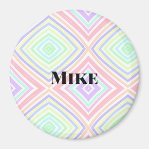 Back to school colourful stripes rainbow add name magnet