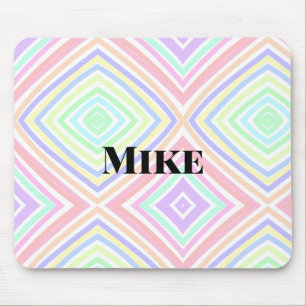 Back to school colourful stripes rainbow add name mouse pad