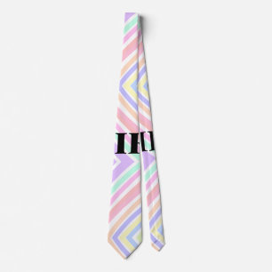 Back to school colourful stripes rainbow add name tie