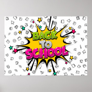 Back to School Comic Pop Art Poster