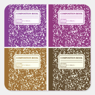 Back to School/Composition Notebook Square Sticker