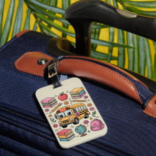 Back to School Coquette Teacher Kindergarten PreK Luggage Tag