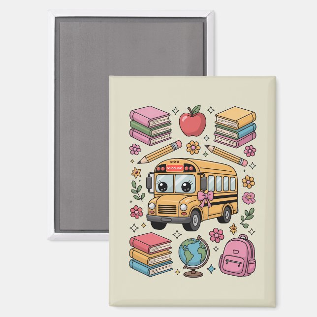 Back to School Coquette Teacher Kindergarten PreK  Magnet (Front/Back)